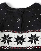 Girls Fairisle Sweater Dress - Reindeer Cheer