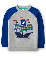 Boys Embroidered Pirate Ship Sweatshirt - Aye Matey