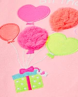 Girls Embroidered Balloons Top - Birthday Boutique