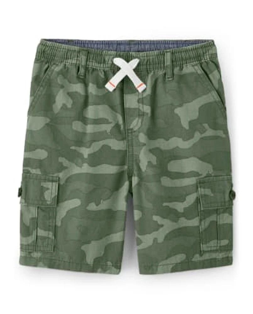 Short cargo à enfiler motif camouflage pour garçon - Backyard Explorer