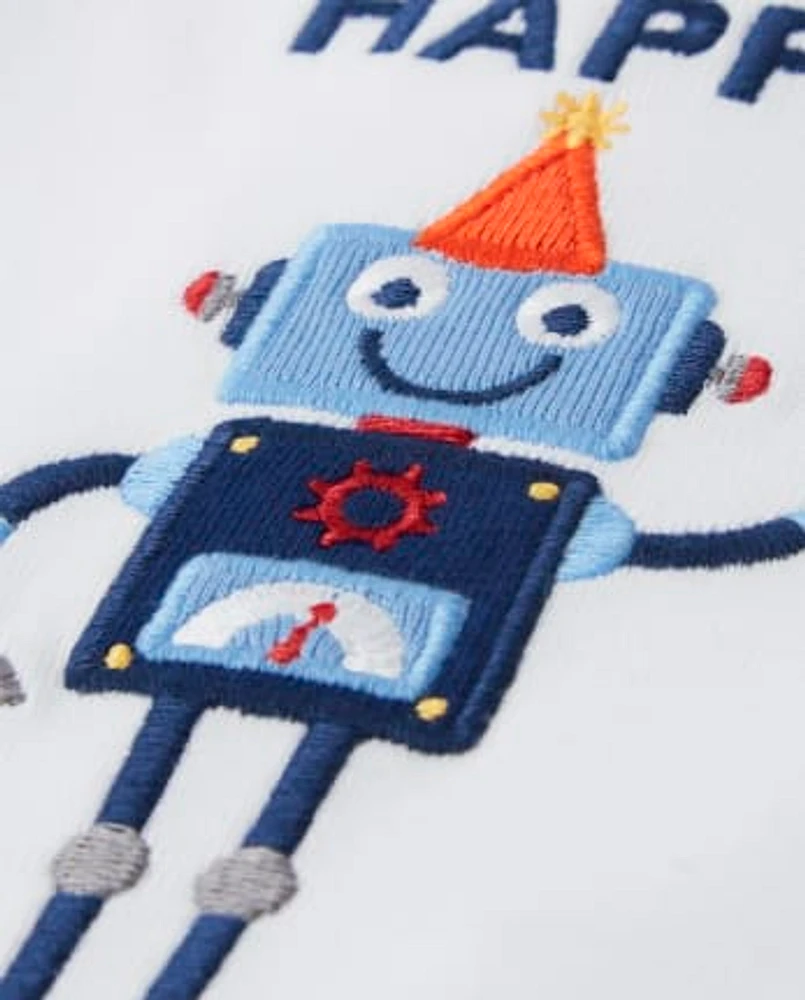 Boys Birthday Robot Snug Fit Cotton Pajamas - Gymmies