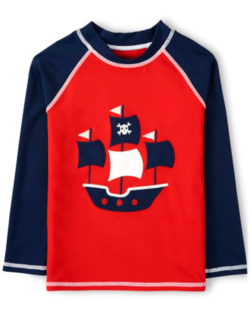 Boys Pirate Ship Rashguard - Splish-Splash