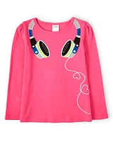 Girls Embroidered Headphones Top - Rock Academy