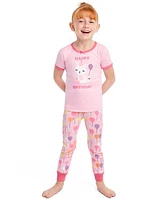 Girls Birthday Cat Snug Fit Cotton Pajamas - Gymmies