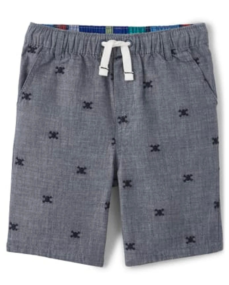 Boys Skull Pull On Shorts - Aye Matey