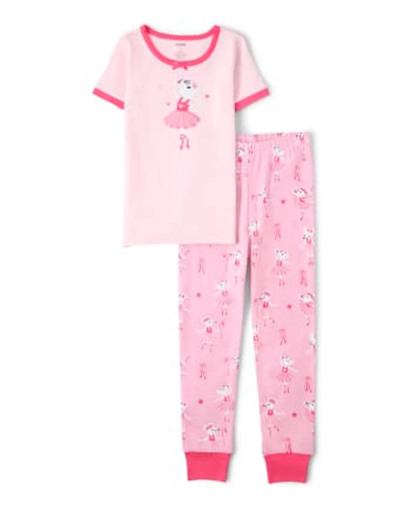 Girls Ballerina Snug Fit Cotton Pajamas - Gymmies