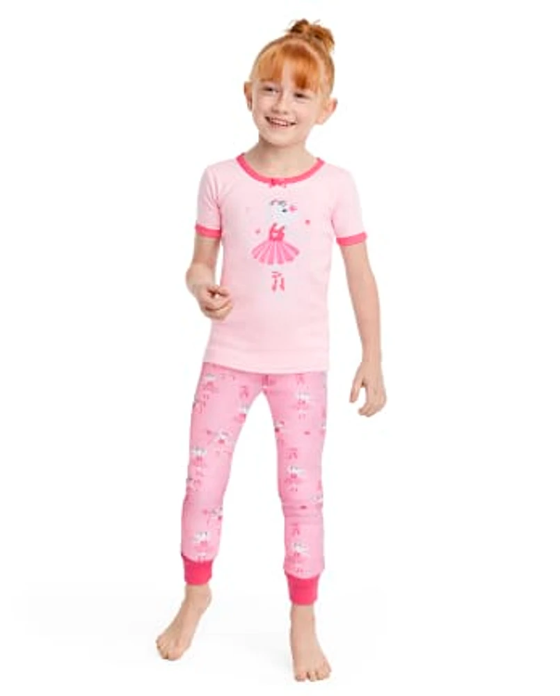 Girls Ballerina Snug Fit Cotton Pajamas - Gymmies