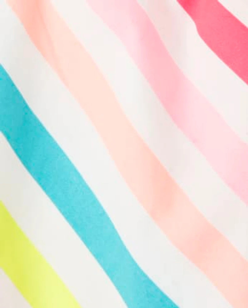 Girls Striped Bow Top - Popsicle Party