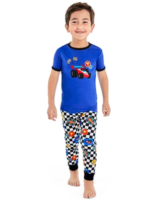 Pyjama ajusté en coton pour garçon avec motif voiture de course - Gymmies