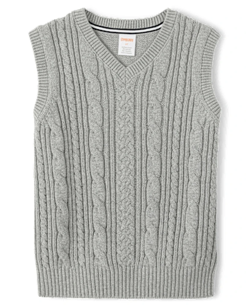 Boys Cable Knit Sweater Vest - Uniform