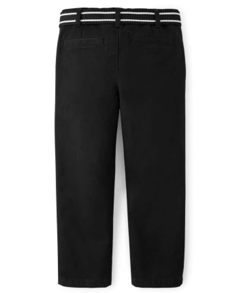 Boys Stain and Wrinkle-Resistant Belted Chino Pants - Uniform