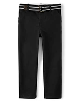 Boys Stain and Wrinkle-Resistant Belted Chino Pants - Uniform