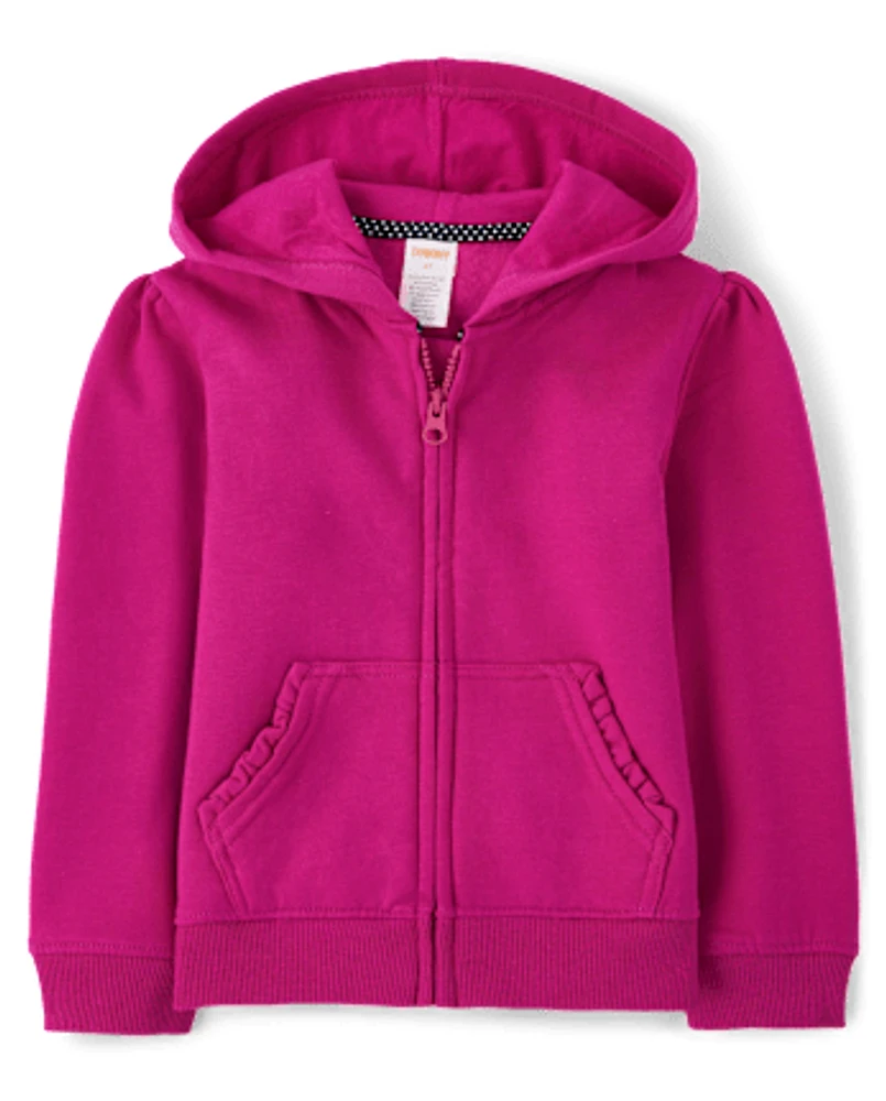 Sweat à capuche zippé pour filles