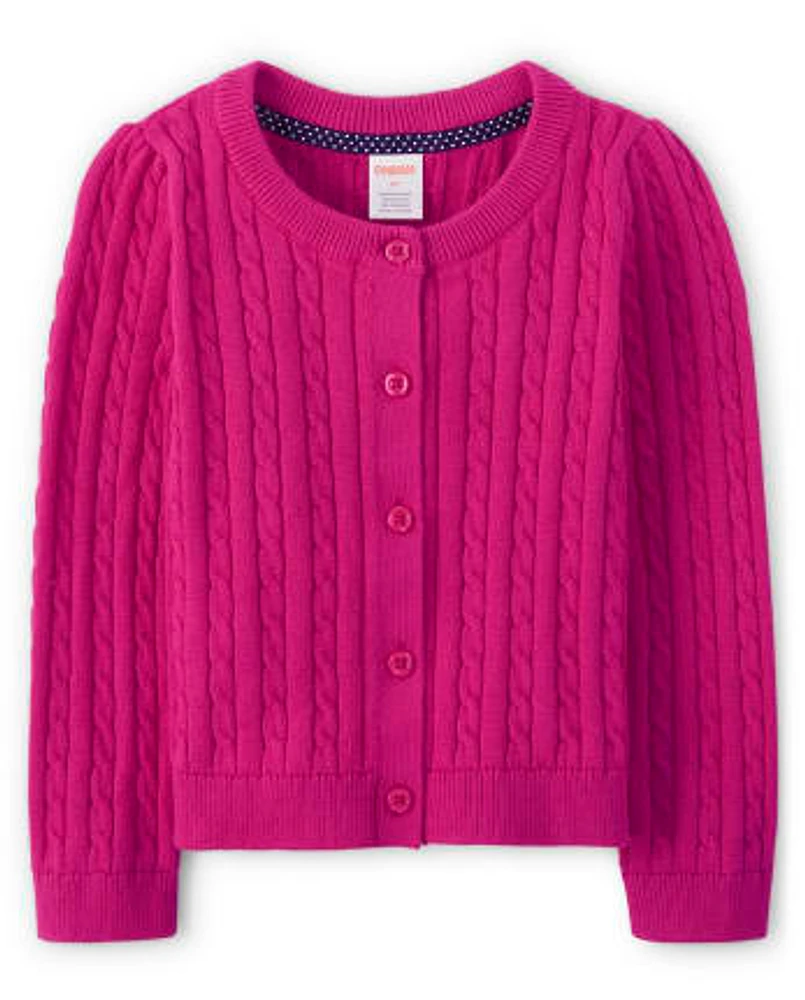 Girls Cable Knit Cardigan