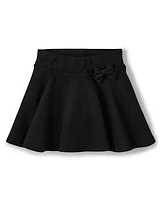 Jupe-short en ponte avec nœud pour fille - Uniforme