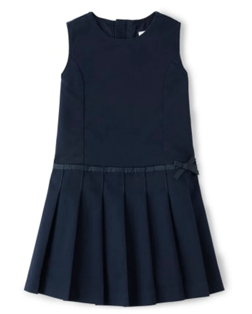 Girls Stain and Wrinkle-Resistant Pleated Jumper