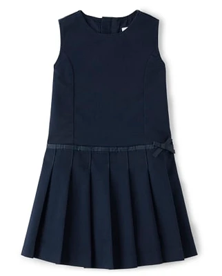 Girls Stain and Wrinkle-Resistant Pleated Jumper