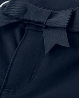 Girls Stain and Wrinkle-Resistant Belted Chino Pants