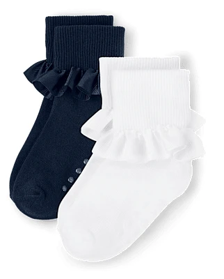 Lot de 2 chaussettes à volants Fille - Uniforme