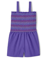 Girls Smocked Romper - Music Festival