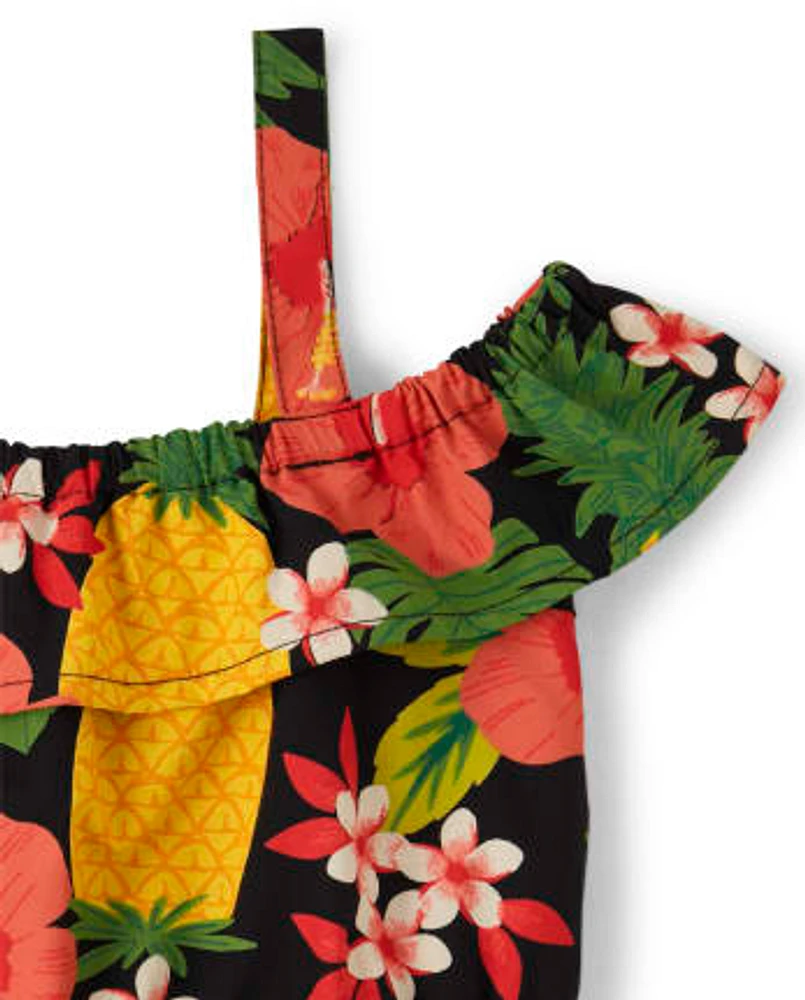 Robe à épaules dénudées Fille Pineapple - Punch l'ananas