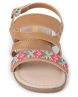 Girls Embroidered Sandals - Music Festival