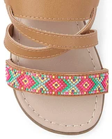 Girls Embroidered Sandals - Music Festival