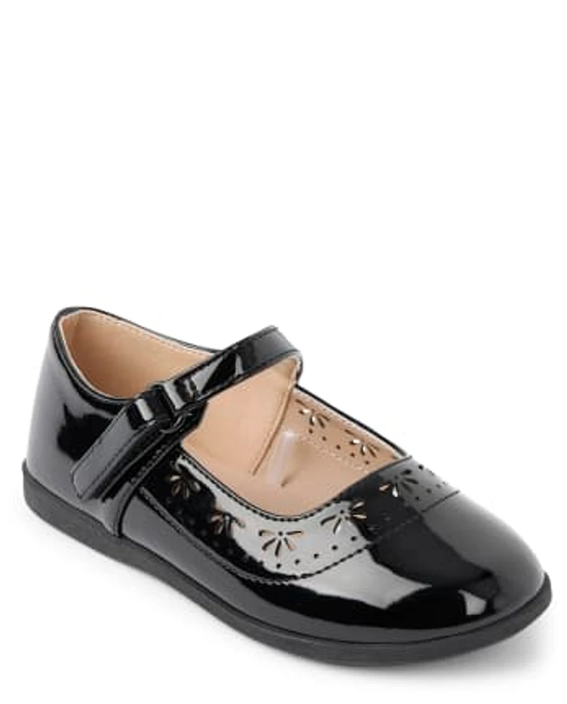 Girls Perforated Mary Jane Flats - Uniform