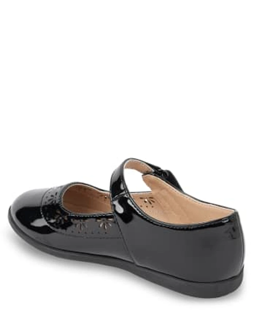 Girls Perforated Mary Jane Flats - Uniform