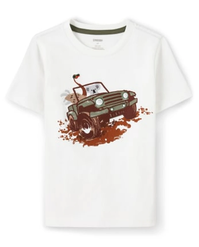 Boys Embroidered Jeep Top - Outback Adventure