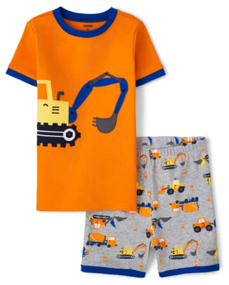 Boys Construction Vehicle Snug Fit Cotton Pajamas - Gymmies