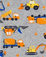 Boys Construction Vehicle Snug Fit Cotton Pajamas - Gymmies