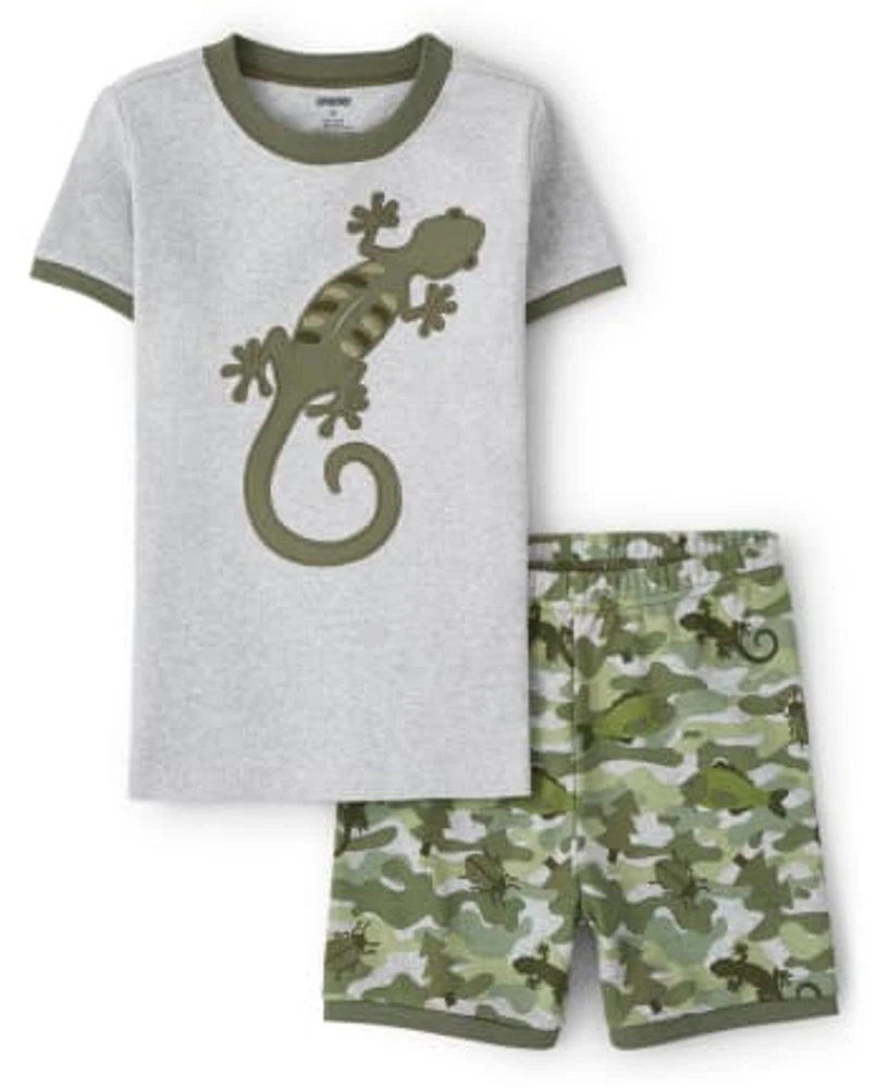 Boys Lizard Snug Fit Cotton Pajamas - Gymmies