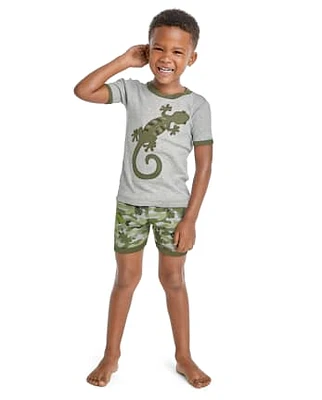 Pyjama ajusté en coton pour garçon motif lézard - Gymmies