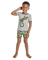 Boys Lizard Snug Fit Cotton Pajamas - Gymmies