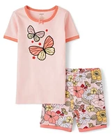 Girls Butterfly Snug Fit Cotton Pajamas - Gymmies