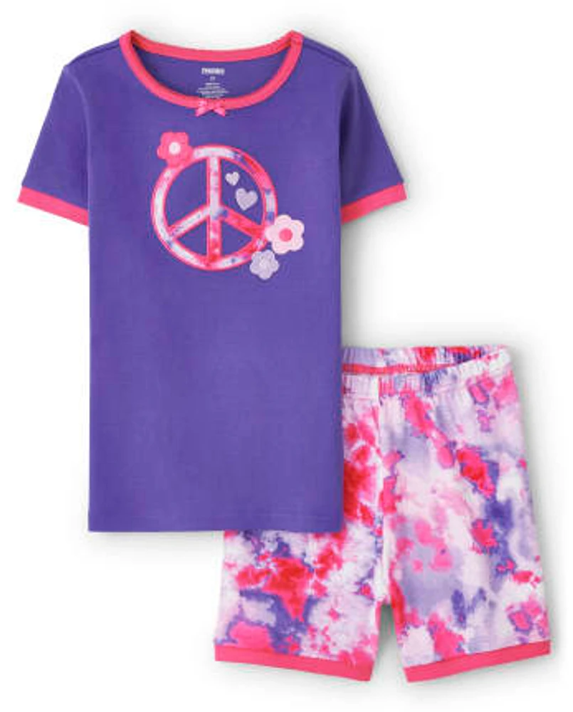 Girls Peace Snug Fit Cotton Pajamas - Gymmies