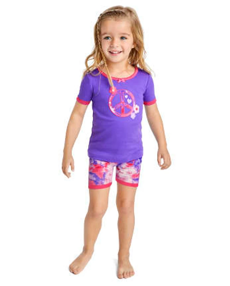 Girls Peace Snug Fit Cotton Pajamas - Gymmies