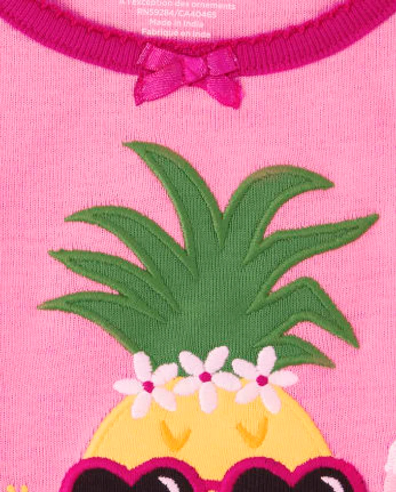 Girls Pineapple Snug Fit Cotton Pajamas - Gymmies