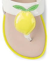 Girls Applique Lemon Sandals - Citrus & Sunshine