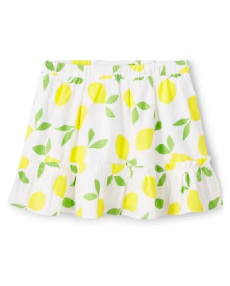 Girls Lemon Ruffle Skort - Citrus & Sunshine