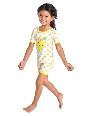 Girls Lemon Snug Fit Cotton Pajamas - Gymmies