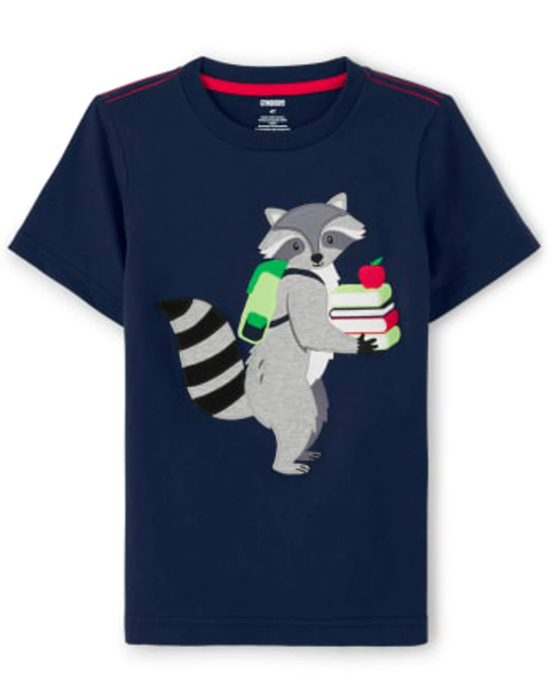 Boys Embroidered Raccoon Top - Head of the Class