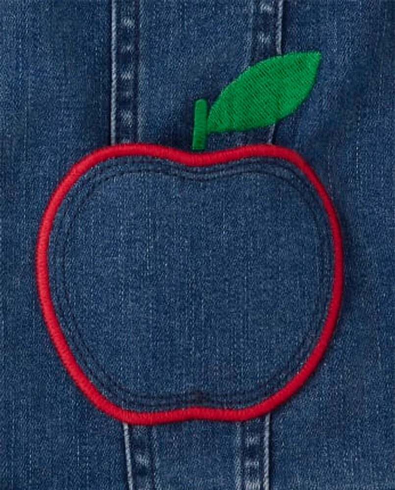 Girls Apple Denim Jacket - Head of the Class