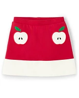 Girls Applique Apple Ponte Skort - Head of the Class