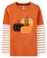 Boys Pumpkin Layered Top - Perfect