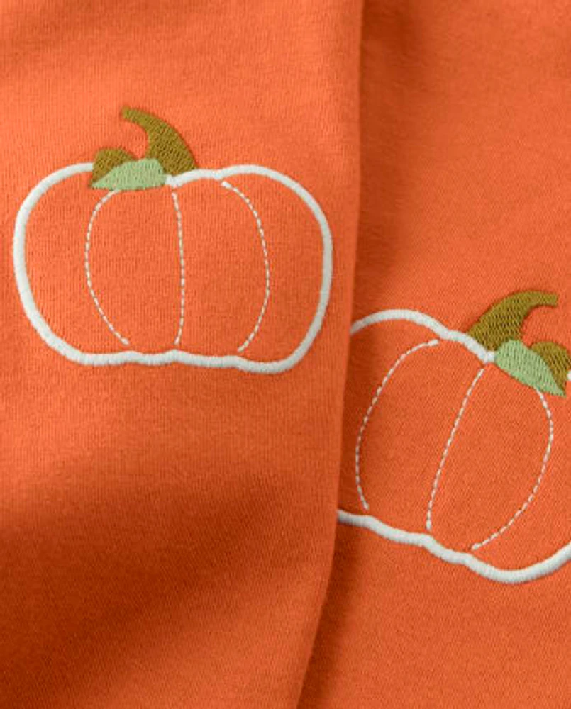 Girls Embroidered Pumpkin Leggings - Perfect