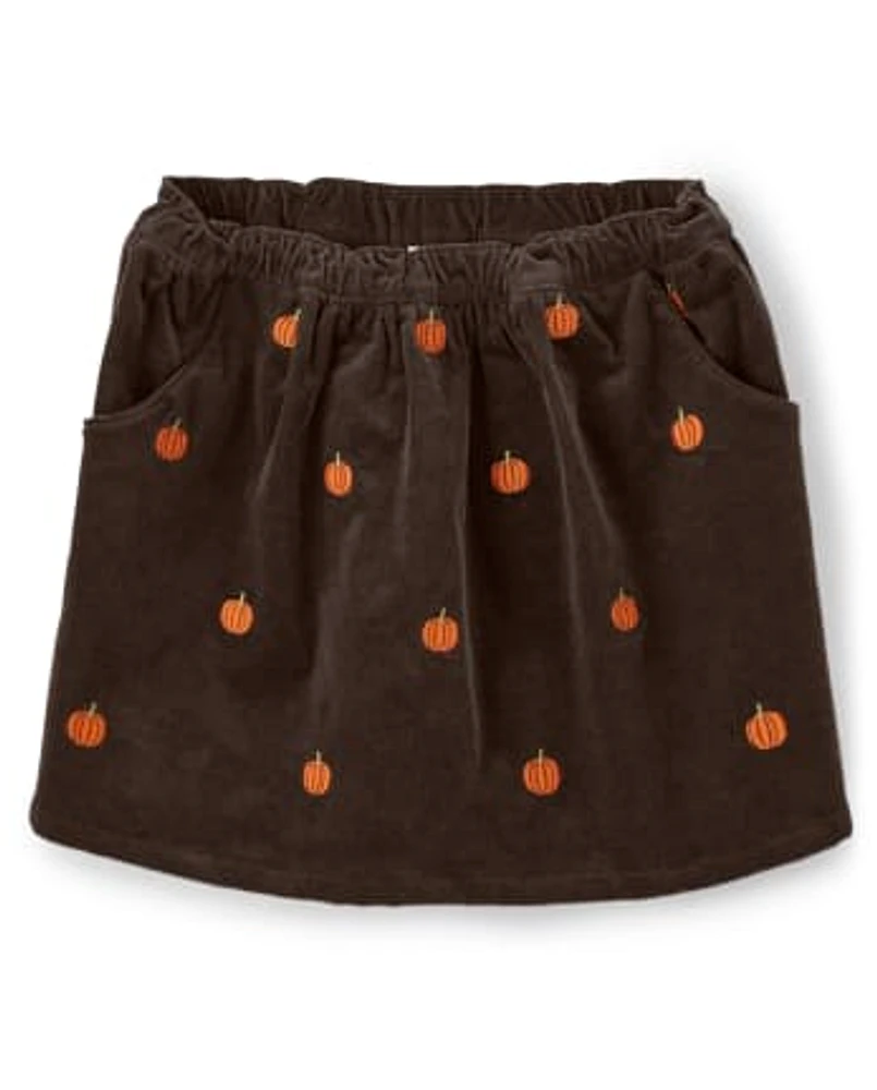 Girls Pumpkin Corduroy Skort - Perfect