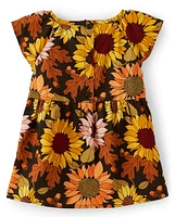 Girls Sunflower Ruffle Top - Autumn Harvest