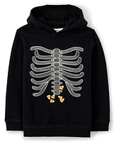 Boys Embroidered Skeleton Hoodie - Trick or Treat